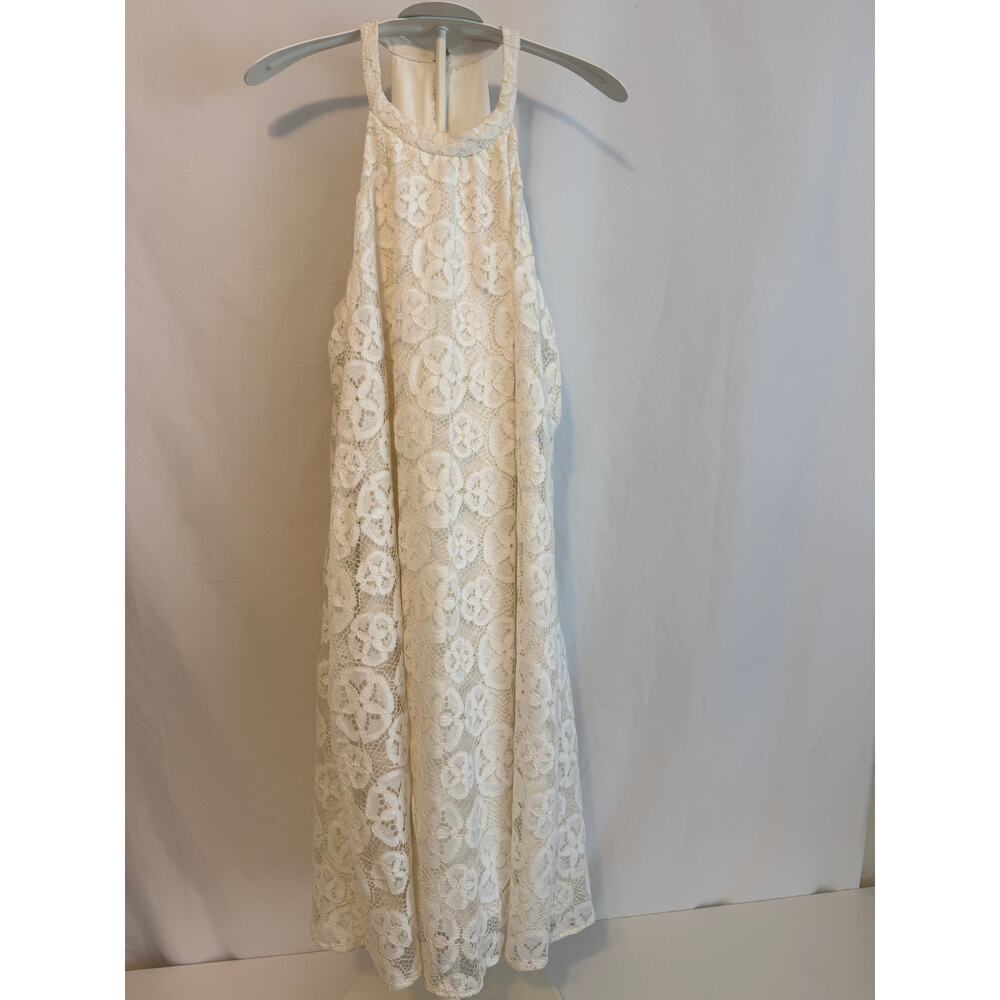 Lilly Pulitzer White Lace Halter Dress Size Small Floral Lace Shift Resort White